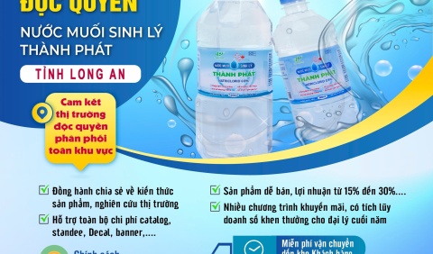 TÌM ĐẠI LÝ TỈNH PHÂN PHỐI ĐỘC QUYỀN SẢN PHẨM NƯỚC MUỐI SINH LÝ THÀNH PHÁT - LONG AN